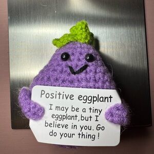 Positive Purple Crochet Eggplant Plush